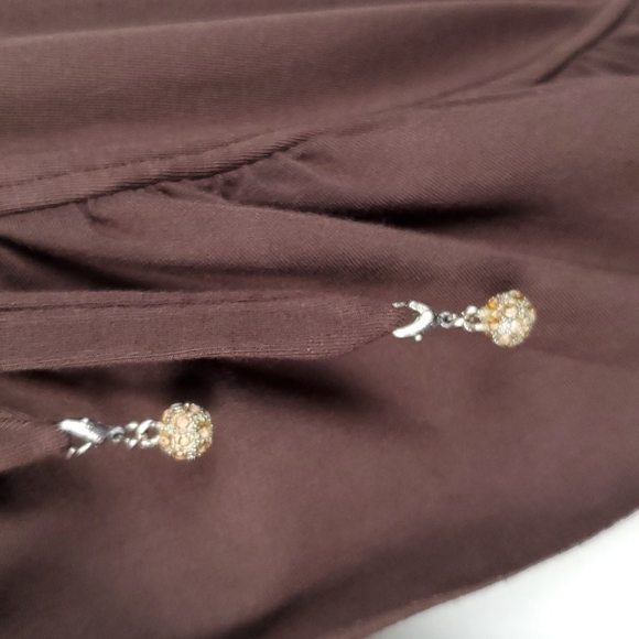 Arden B. Brown Ruffle Tie Cardigan *Medium - Picture 2 of 8